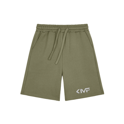 KMF White Script Shorts